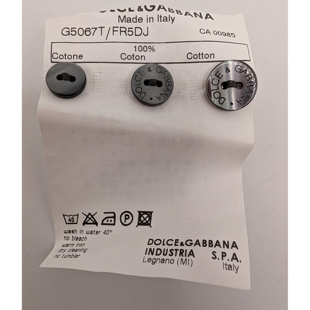 Dolce & Gabbana Buttons 3pc Set Silver Grey Replacement Logo Round Circle NEW
